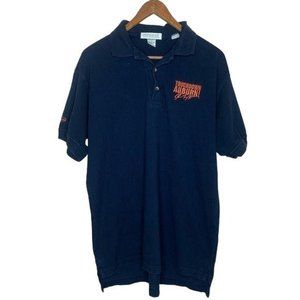 Auburn Polo Shirt Symbol Touchdown Game Day Orange Navy Blue War Eagle Large